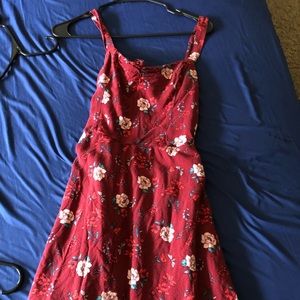 Red floral dress